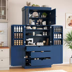Whisen 77''H Freestanding Kitchen Storage Pantry, Large Dining Storage Cabinet Cupboard Sideboards With Door Shelves, Adjustable Shelves