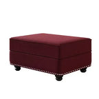 Pouf rembourré en velours Eloise de GDFStudio avec garniture cloutée