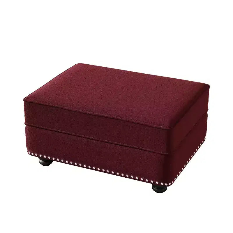 Pouf rembourré en velours Eloise de GDFStudio avec garniture cloutée