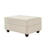 Pouf rembourré en velours Eloise de GDFStudio avec garniture cloutée