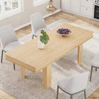 Table à manger extensible de 160 cm à 220 cm pour 6-10 personnes, tables de cuisine de style rustique avec cadre robuste en bois, grande table de dîner rectangulaire pour salle à manger