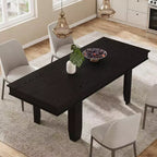 Table à manger extensible de 160 cm à 220 cm pour 6-10 personnes, tables de cuisine de style rustique avec cadre robuste en bois, grande table de dîner rectangulaire pour salle à manger