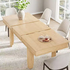 Table à manger extensible de 160 cm à 220 cm pour 6-10 personnes, tables de cuisine de style rustique avec cadre robuste en bois, grande table de dîner rectangulaire pour salle à manger