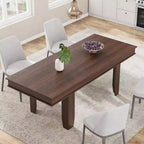 Table à manger extensible de 160 cm à 220 cm pour 6-10 personnes, tables de cuisine de style rustique avec cadre robuste en bois, grande table de dîner rectangulaire pour salle à manger