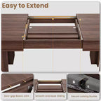 Table à manger extensible de 160 cm à 220 cm pour 6-10 personnes, tables de cuisine de style rustique avec cadre robuste en bois, grande table de dîner rectangulaire pour salle à manger