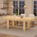 63 in-86.6 in Extendable Dining Room Table for 6-10, Farmhouse Kitchen Tables w/Wooden Sturdy Frame, Large Rectangular Dinner Table for Dining Room