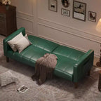 75 canapé convertible moderne en similicuir, causeuse 3 places style Mid-Century pour petits espaces