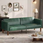 75 canapé convertible moderne en similicuir, causeuse 3 places style Mid-Century pour petits espaces