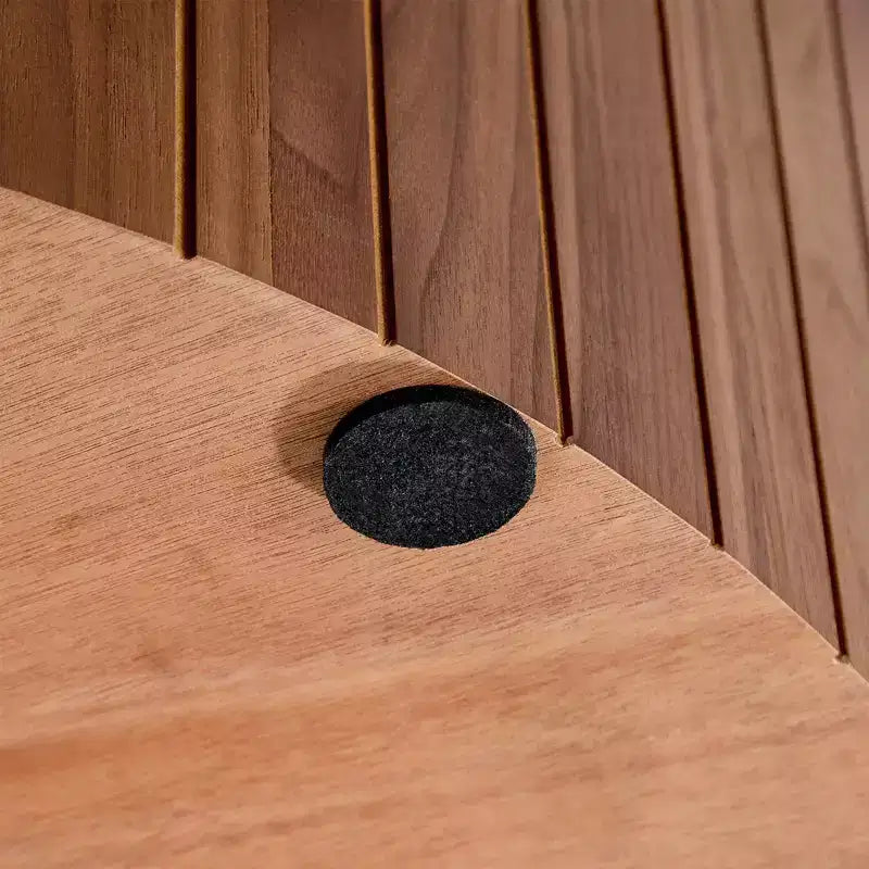 Table basse de rangement ronde moderne Caldrin avec compartiment caché GDFStudio