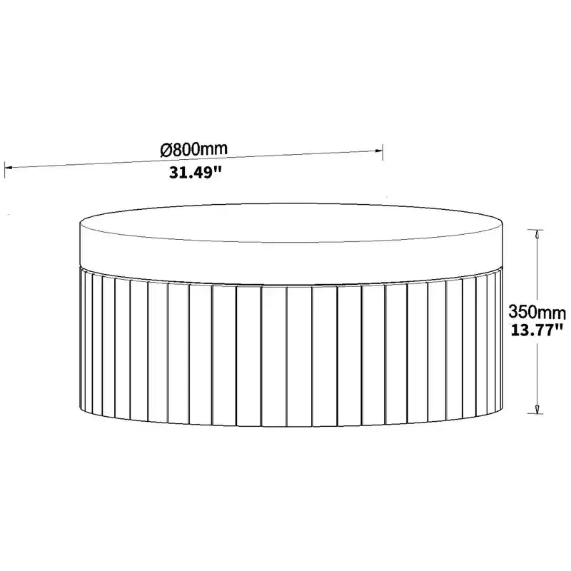 Table basse de rangement ronde moderne Caldrin avec compartiment caché GDFStudio