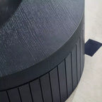 Table basse de rangement ronde moderne Caldrin avec compartiment caché GDFStudio