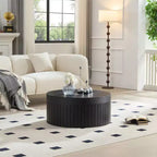 GDFStudio Caldrin Modern Round Storage Coffee Table with Hidden Compartment