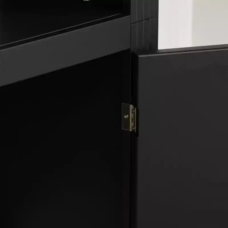 Bibliothèque et vitrine 3 pièces de 199,9 cm de haut avec éclairage 5 couleurs, étagères en verre trempé