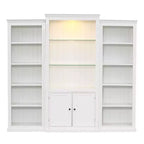 Bibliothèque et vitrine 3 pièces de 199,9 cm de haut avec éclairage 5 couleurs, étagères en verre trempé
