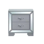 Passion Furniture Murry Silver 2-Drawer 24 in. W Nightstand