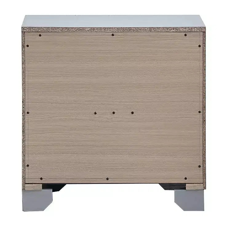 Table de chevet Passion Furniture Murry Silver 2 tiroirs de 61 cm de largeur