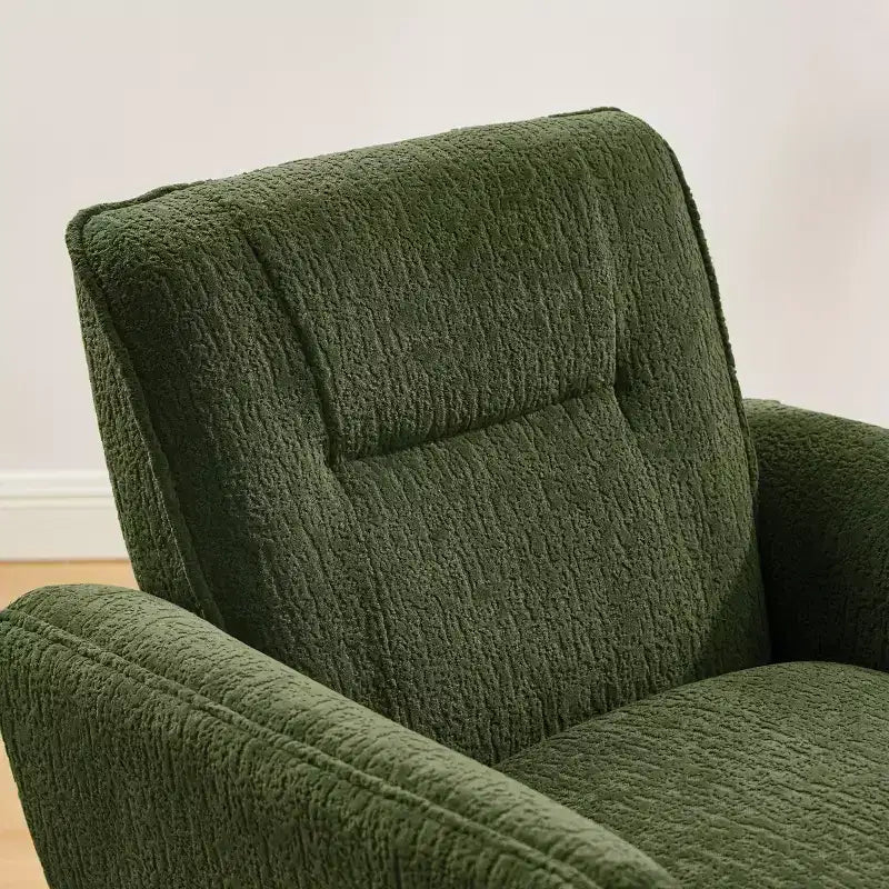 Fauteuil d'appoint confortable Art Leon en flanelle jacquard avec pieds en bois