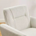 Fauteuil d'appoint confortable Art Leon en flanelle jacquard avec pieds en bois
