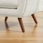 Fauteuil d'appoint confortable Art Leon en flanelle jacquard avec pieds en bois