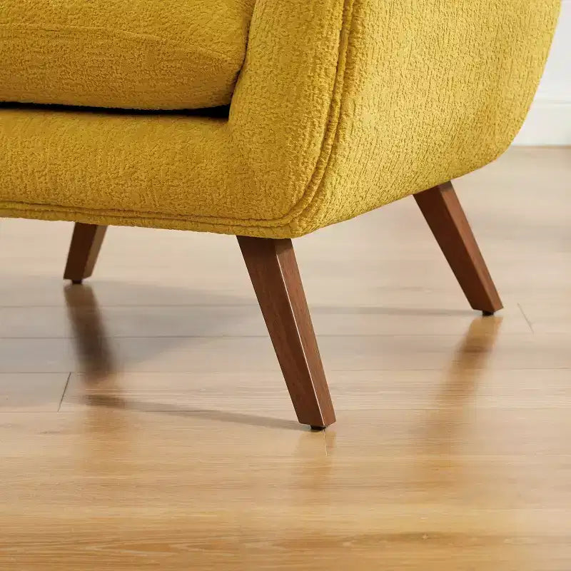 Fauteuil d'appoint confortable Art Leon en flanelle jacquard avec pieds en bois