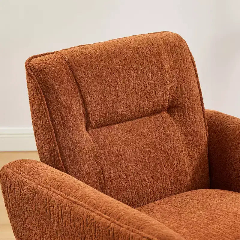 Fauteuil d'appoint confortable Art Leon en flanelle jacquard avec pieds en bois