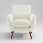 Fauteuil d'appoint confortable Art Leon en flanelle jacquard avec pieds en bois