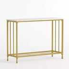 Console, tables d'appoint, table d'entrée étroite avec étagère en bois et cadre en métal, 41,5" de longueur, table derrière le canapé, table de couloir industrielle pour salon