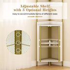 Gymax Étagère d'Angle à 6 Niveaux Bibliothèque d'Angle de 170 cm de Haut avec Meuble & Étagère Réglable