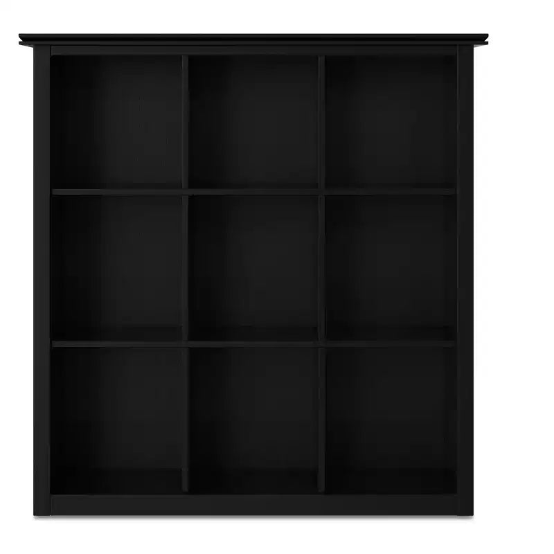 Bibliothèque et unité de rangement transitionnelle à 9 casiers Stratford en BOIS MASSIF de 45 po x 43 po