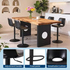 Lot de 2 tabourets de bar réglables, tabourets de comptoir robustes avec vérin à gaz pour îlot de cuisine, salle à manger, noir