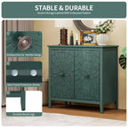 GDFStudio Yann Buffet moderne en bois avec 2 portes et pieds sculptés