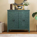 GDFStudio Yann Buffet moderne en bois avec 2 portes et pieds sculptés