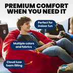 Fauteuil Poire Ultimate Sack Lounger Surdimensionné Canapé d'intérieur Confortable, Daim Rouge