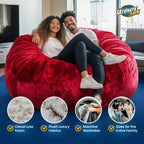 Pouf poire géant Ultimate Sack de 1,5 m en mousse remplie et fourrure lavable, rose