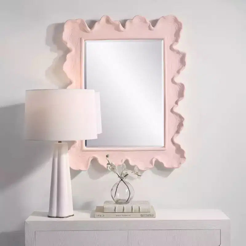 Miroir Mural Ondulé Uttermost Sea Corail Rose 27 1/4 x 34 1/4