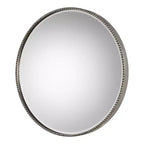 Miroir surdimensionné rond Uttermost Stefania 40 feuilles d'argent antique