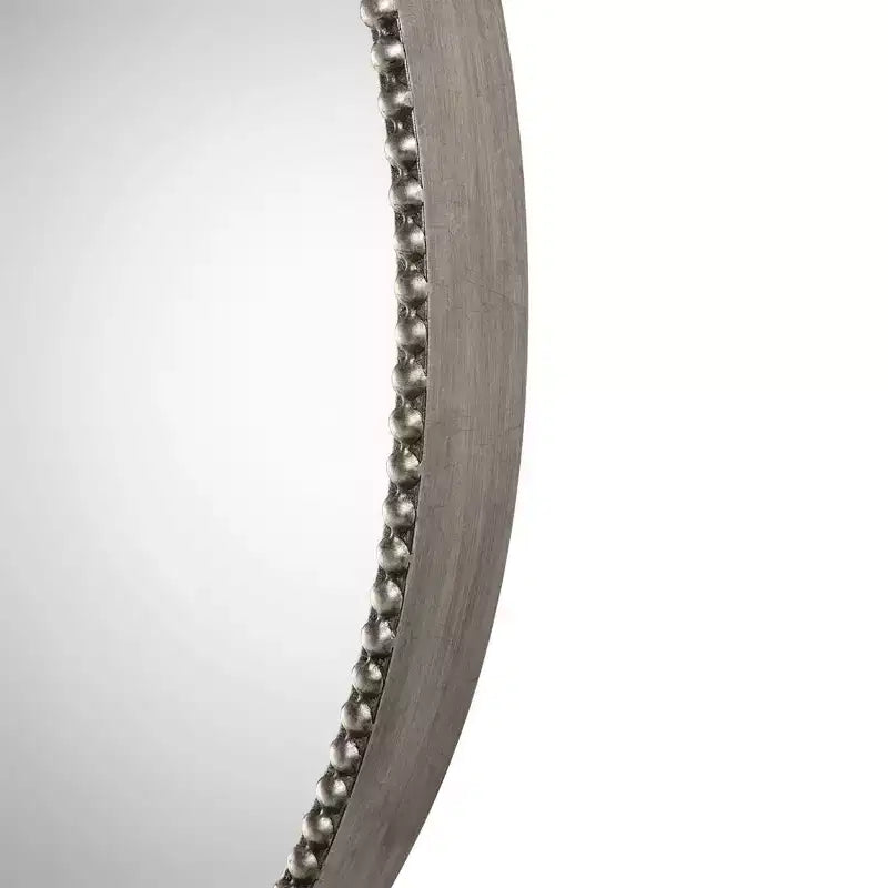Miroir surdimensionné rond Uttermost Stefania 40 feuilles d'argent antique