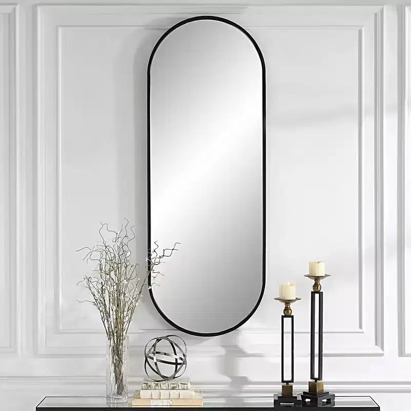 Miroir ovale Uttermost Varina 60 x 22 avec cadre noir