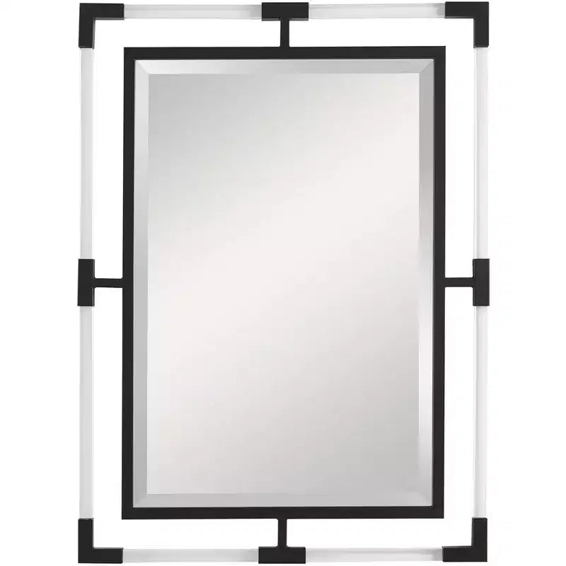 Uttermost Balkan Matte Black 28 x 38 Rectangular Wall Mirror