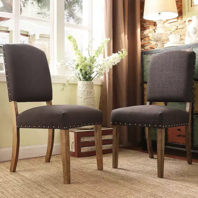 Chaises de salle à manger capitonnées Cobble Hill (lot de 2) - iNSPIREQ