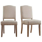 Cobble Hill Nailhead Upholstered Dining Chairs (Set of 2) - iNSPIREQ