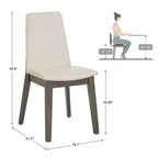 Chaise de salle à manger en cuir vegan blanc avec finition bois Fuske (lot de 2) - iNSPIREQ