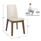 Chaise de salle à manger en cuir vegan blanc avec finition bois Fuske (lot de 2) - iNSPIREQ
