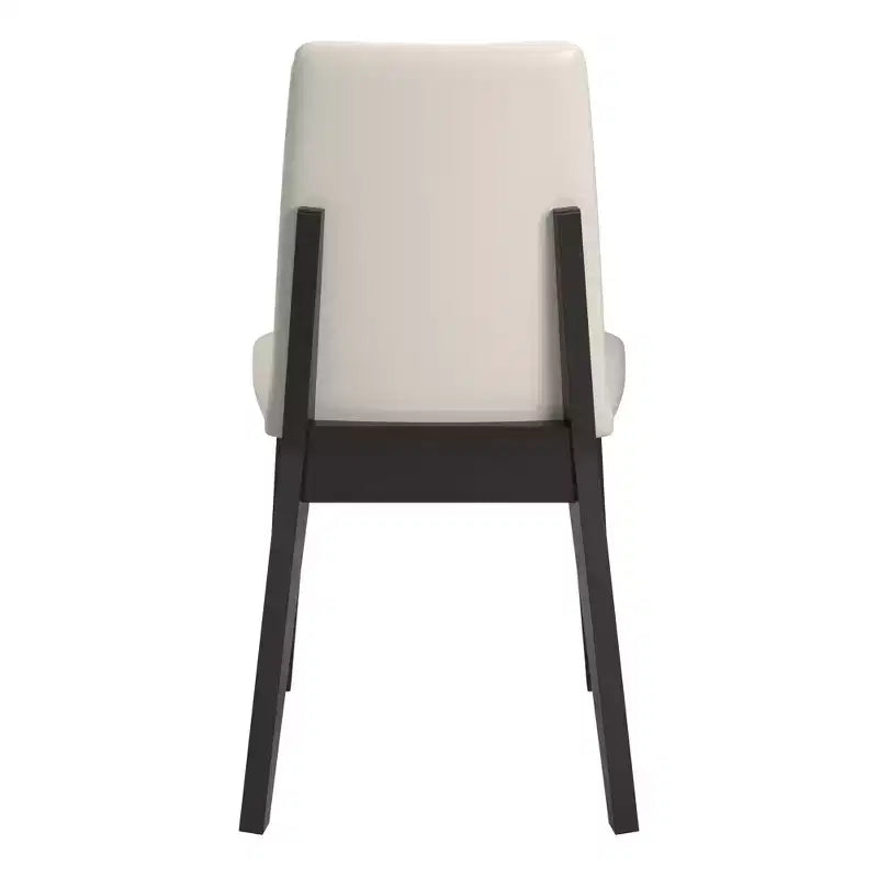 Chaise de salle à manger en cuir vegan blanc avec finition bois Fuske (lot de 2) - iNSPIREQ