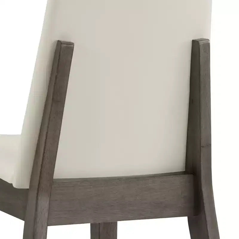 Chaise de salle à manger en cuir vegan blanc avec finition bois Fuske (lot de 2) - iNSPIREQ