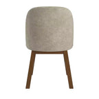 Chaise de salle à manger à dossier bas incurvé en tissu taupe Fuske Wood Finish (lot de 2) - iNSPIREQ
