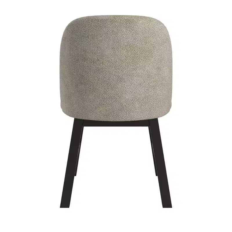 Chaise de salle à manger à dossier bas incurvé en tissu taupe Fuske Wood Finish (lot de 2) - iNSPIREQ