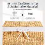 Panier à linge Best Choice Products avec couvercle, panier à linge tressé à la main, avec doublure amovible et poignées intégrées