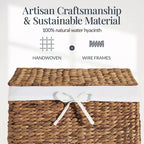 Panier à linge Best Choice Products avec couvercle, panier à linge tressé à la main, avec doublure amovible et poignées intégrées
