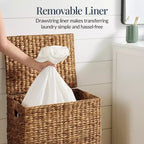Panier à linge Best Choice Products avec couvercle, panier à linge tressé à la main, avec doublure amovible et poignées intégrées